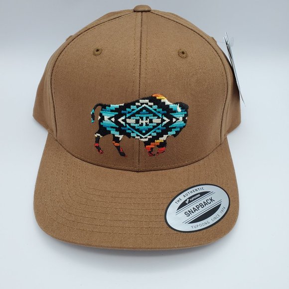 Pendleton Other - Pendleton Men's Hat Trucker Cap Brown Embroidered Colorful Buffalo Snapback NWT